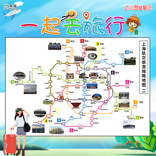 幼儿园大班智区地图版一起去旅行区域区角自制教玩具认识地铁路线