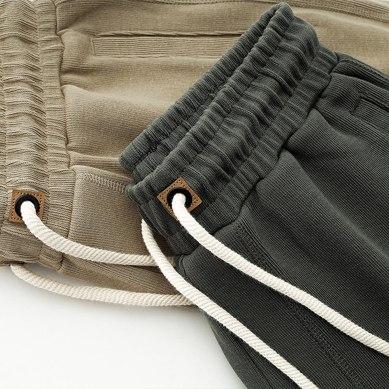 AMERICAN RETRO  COMFORTABLE AND VERSATILE  KHAKI CASUAL KNIT CROPPED PANTS MENS LOOSE SPORTS CASUAL SHORTS WOMENS