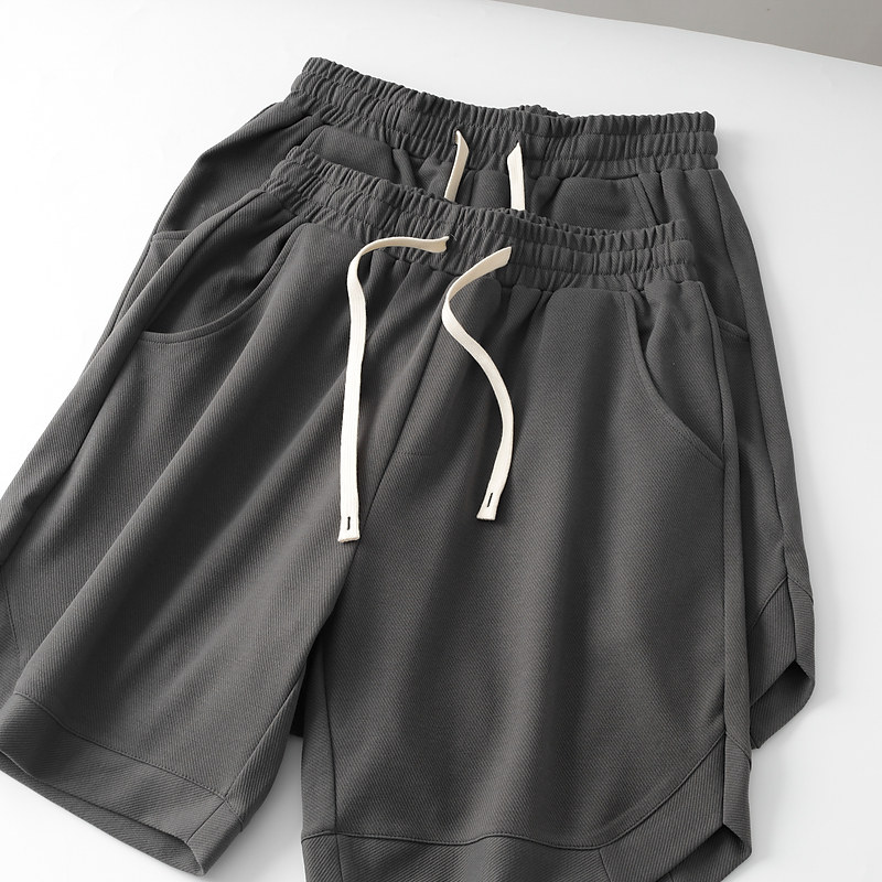 IT IS EASY TO WEAR GOD PANTS  260G HEAVYWEIGHT DARK GRAY SHORTS MENS DARK GRAY LOOSE CASUAL SHORTS WOMENS SUMMER
