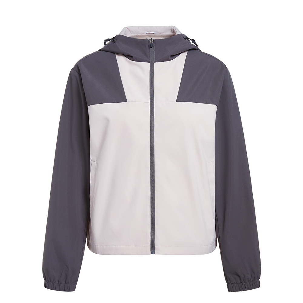 GYMANT肌肉蚂蚁秋季新款运动健身衣防风速干浅粉色女连帽双层风衣