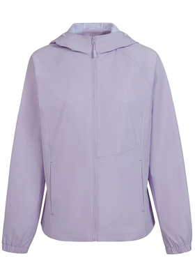 GYMANT肌肉蚂蚁春季新款运动服外套轻盈透气浅紫色女连帽双层风衣