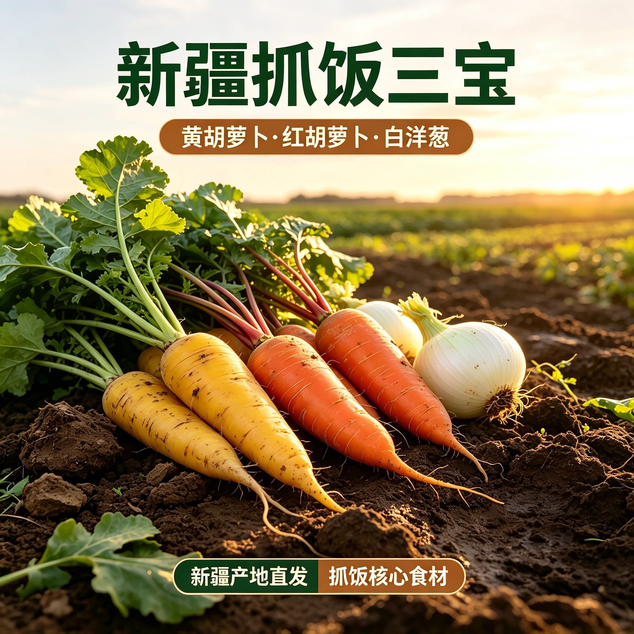 新疆正宗蔬菜恰玛古手抓饭冰糖心黄萝卜皮牙子白洋葱特色胡萝卜