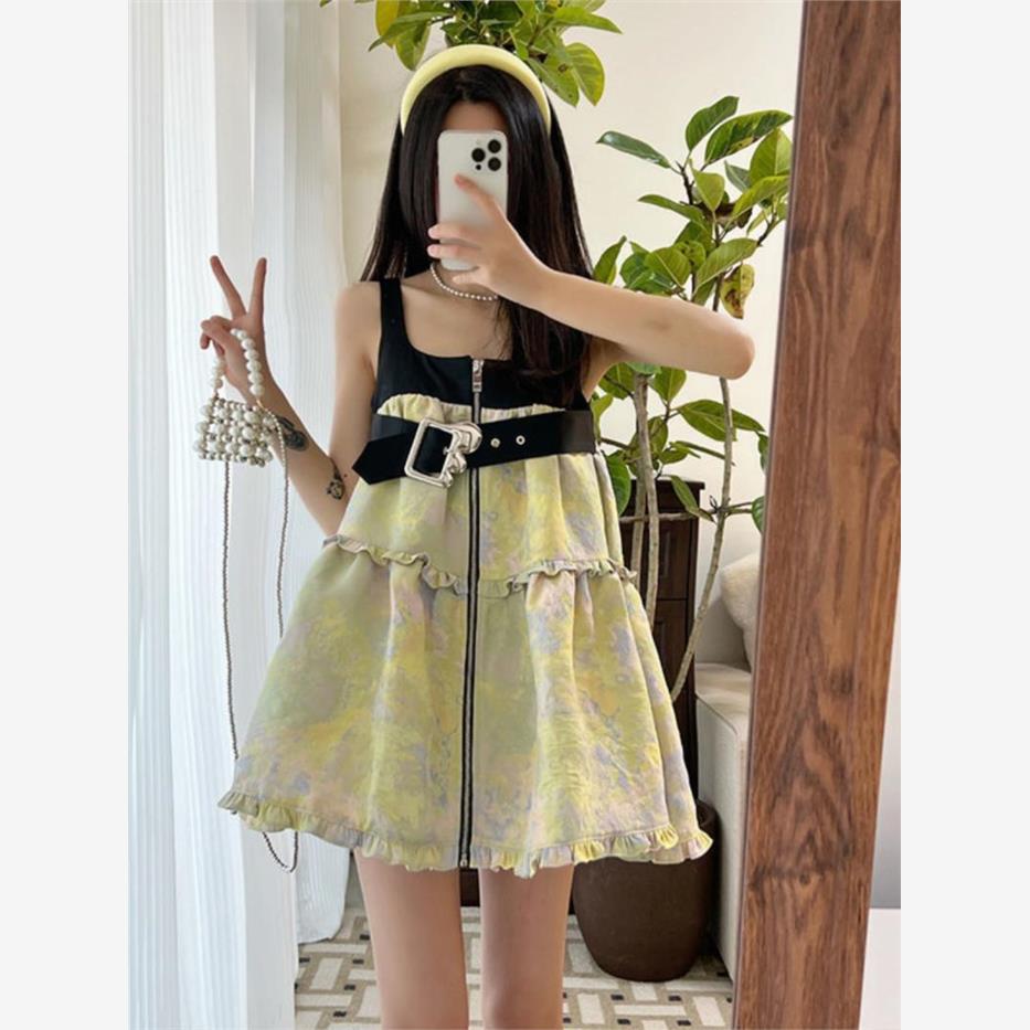 香港潮牌吊带连衣裙女夏