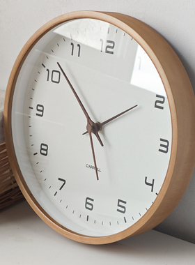 实木挂钟客厅2025新款家用现代简约大气创意石英时钟表挂墙高级感