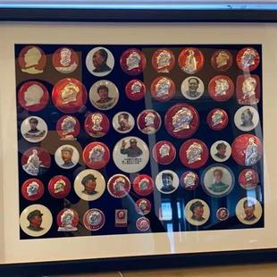 实木像章展示收纳筐勋章展示框徽章臂章收纳盒胸标展示框挂墙摆台