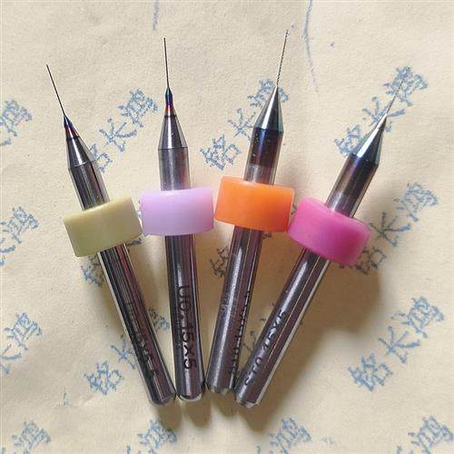 TiN涂层镀钛镀膜钻咀0.1-0.15钨钢合金DLC加长加硬陶瓷玻璃瓶钻头