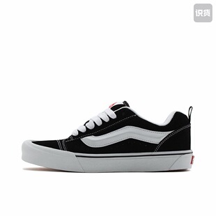 Vans Knu Skool 低帮 板鞋 男女同款黑白VN0009QC6BT(黑色内里)黄