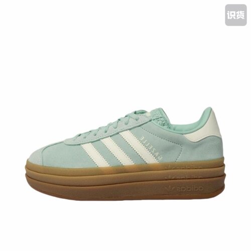 adidas originals GAZELLE BOLD低帮 板鞋 女款 绿色JS3902黄