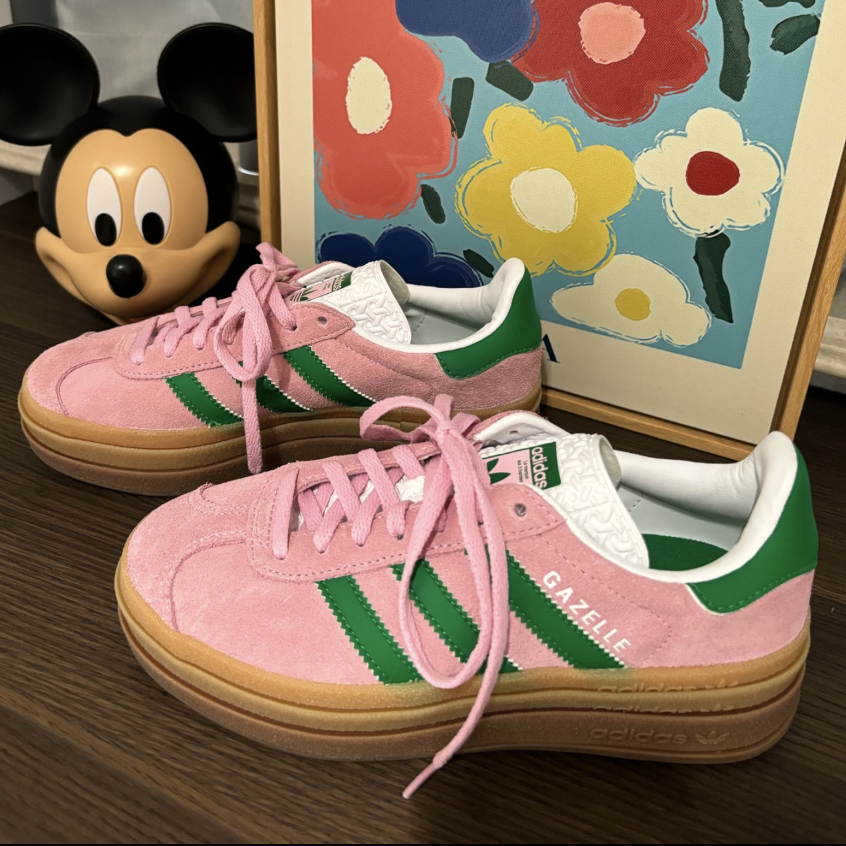 adidasAdidas originals Gazelle Bold舒适板鞋女款粉色IE0420黄