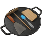 铸铁杂粮煎饼锅加厚鏊子家用烙饼平底锅防溢油烤肉锅煎饼果子工具