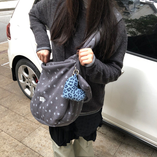 Unique blue星星大容量百搭托特包秋冬通勤单肩包休闲手提购物袋