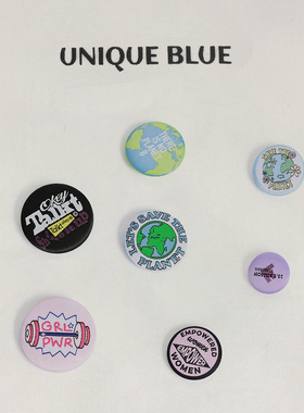 Unique blue金属布麦刺绣徽章别针配饰品个性包包挂饰勋章