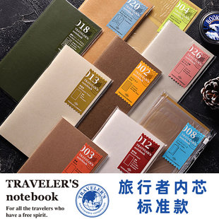 内芯配件时间管理周计划月计划文件夹空白方格 notebook标准型tn旅行者笔记本TRC原装 日本midori traveler