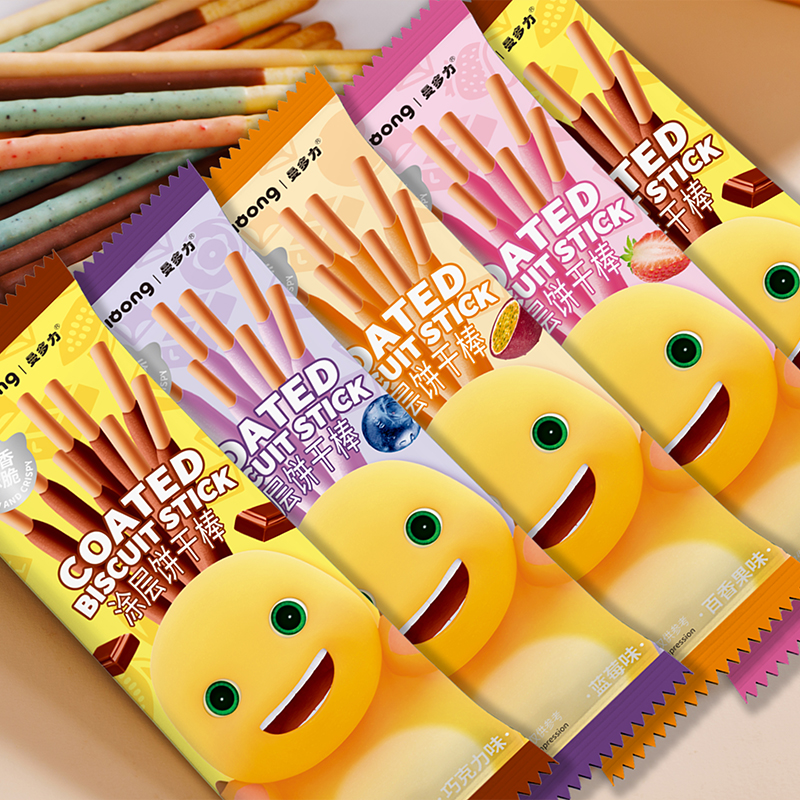 【奶龙】饼干休闲好吃的办公室小零食早餐小吃散装学生涂层手指饼