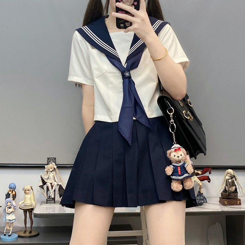山茶与书jk制服原创正版长短袖基础款白三本中间服不良水手服套装