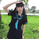 蓝桉 山茶与书原创初音色jk水手服收腰显瘦日系学院风制服套装
