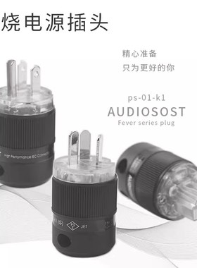 声弦无氧铜镀佬电源头发烧级音响电源线插头插尾HIFI品字国标美标