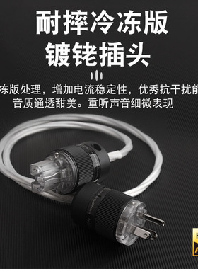 声弦单晶铜镀银降噪CD机电源线美标/国标发烧级音响DAC功放连接线