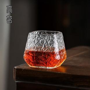 小玻璃茶杯功夫茶主人杯高档个人专用杯子喝茶品茗杯锤纹家用茶具