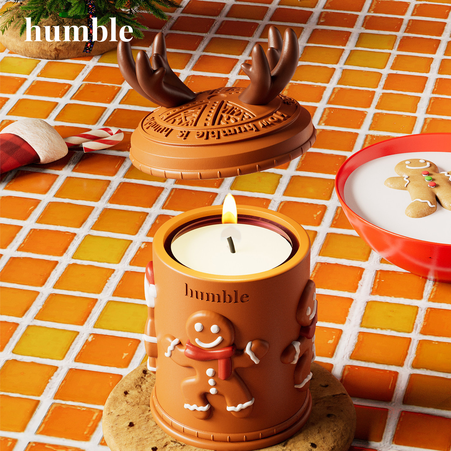 【李佳琦直播间新年礼物专场】humble帕特农姜饼人香薰蜡烛礼盒