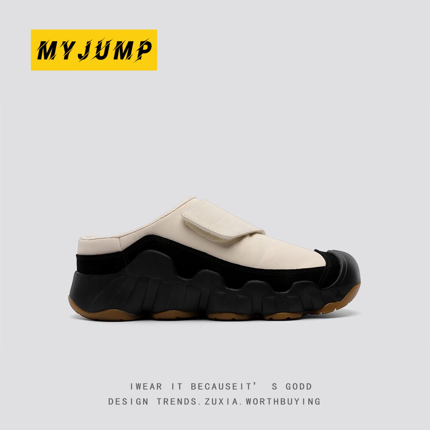 小众勃肯鞋男款春季高端厚底包头一脚蹬穆勒半拖鞋