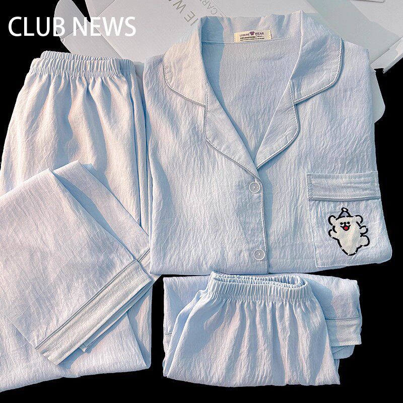 baby小狗睡衣女春秋夏季2026新款云朵棉长袖短袖夏天三件套家居服