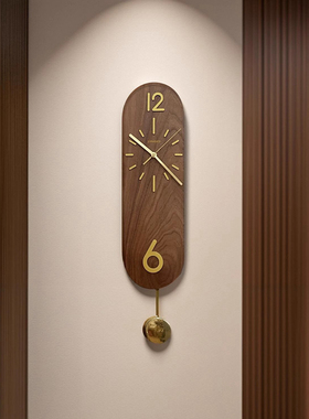 新品现代简约挂钟客厅大气极简木质装饰挂墙静音时钟立体刻度钟表