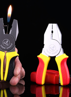 抖音网红同款奇特创意老虎钳打火机锤子斧头扳手充气迷你个性模型