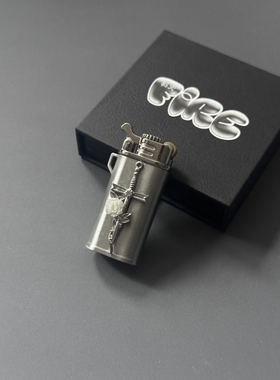 新款白色玫瑰花十字架防风砂轮明火打火机送男友网红同款创意个性