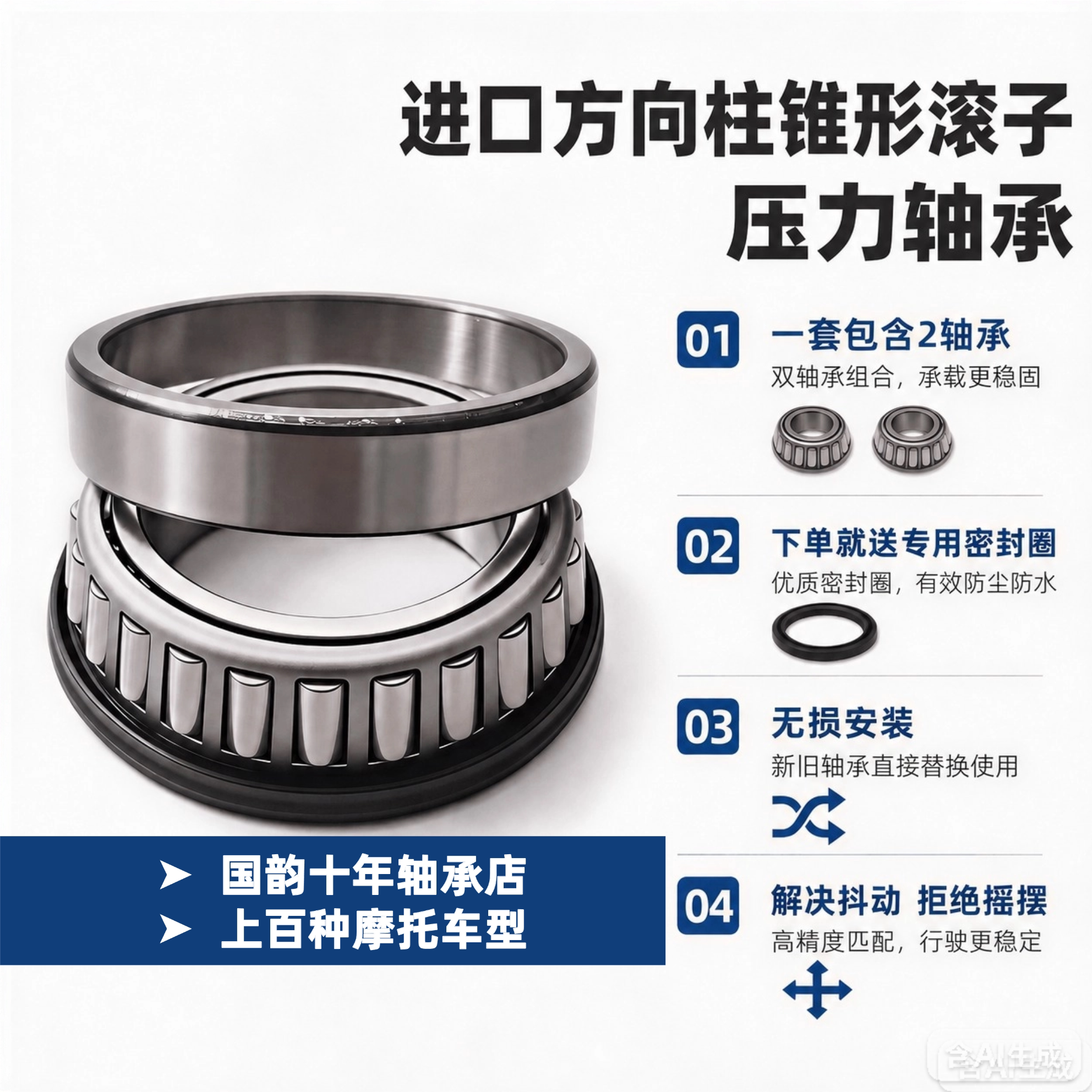 摩托车方向轴承龙头轴承方向柱轴承转向轴承锥形轴承压力轴承大全