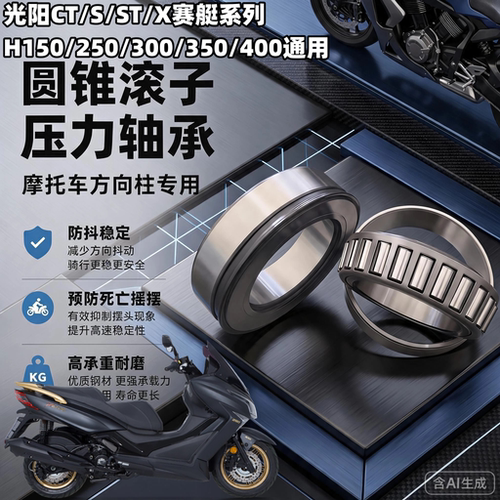 适用于光阳赛艇CT250ST250 S350S400 S250方向柱龙头锥形压力轴承