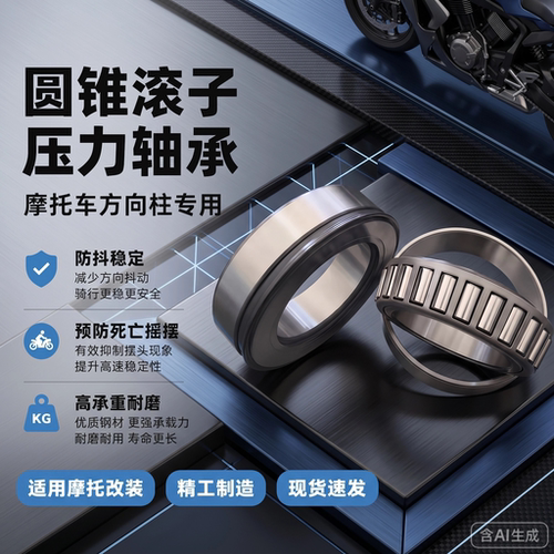 适用大脚怪QM250-8 轻骑游侠250方向柱龙头锥形压力防抖进口轴承