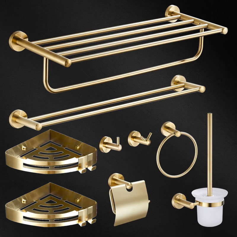 拉丝金毛巾架浴巾置物架浴室挂件