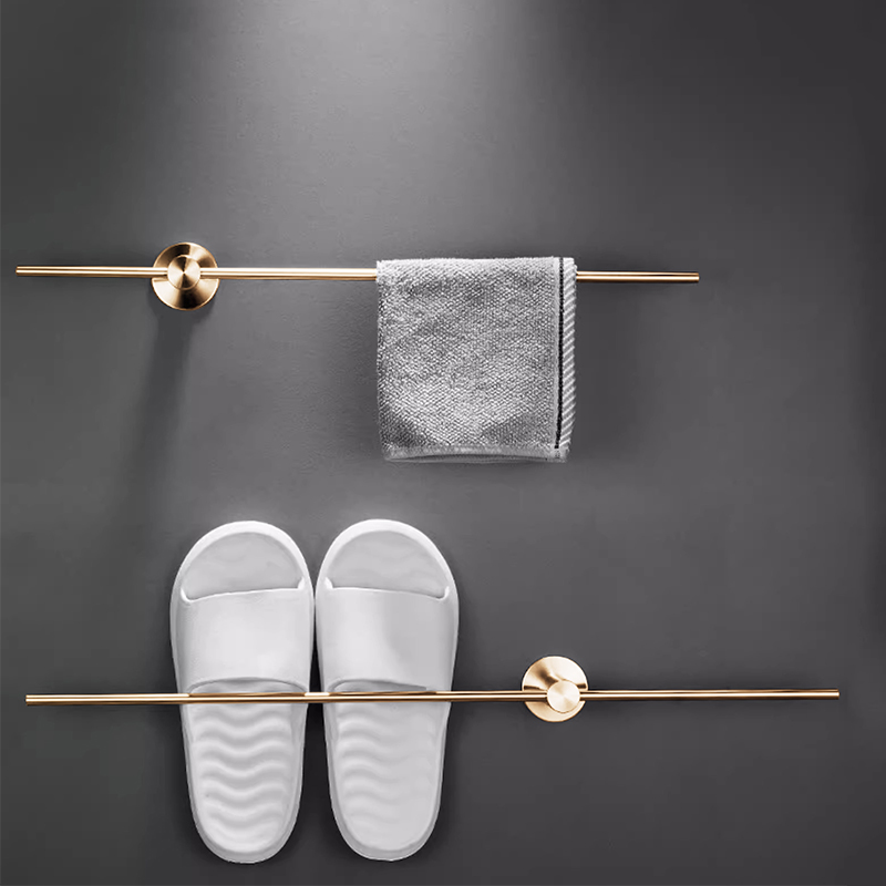 免打孔304不锈钢置物毛巾杆单杆