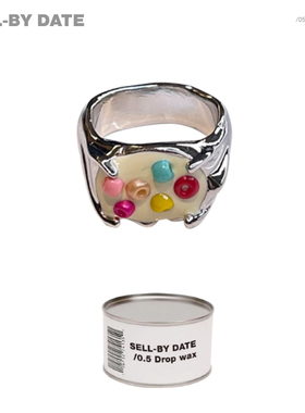 出售日期/白色甜甜圈设计感戒指女小众设计时尚个性情侣手工潮ins