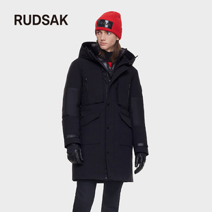 HUNTER加拿大冬季 长羽绒服黑色高端小众保暖时尚 男士 新款 RUDSAK