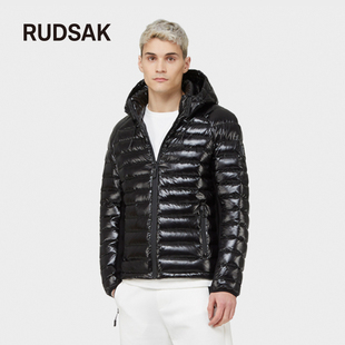 LOUIS加拿大秋冬男保暖短款 RUDSAK 黑羽绒服22防水高端小众白鸭绒