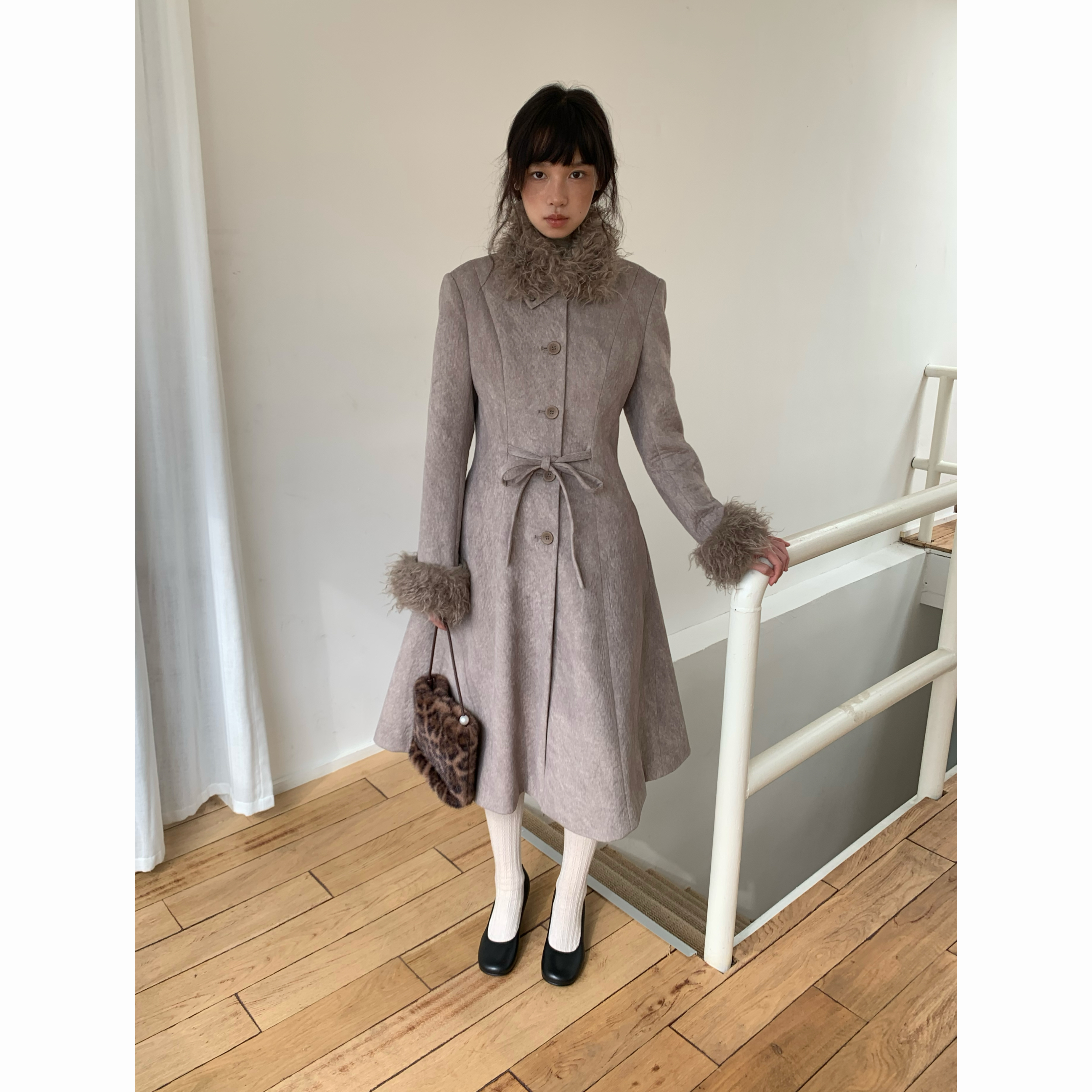 dorydory【12.11 20:00new 提前收藏加购】复古毛领系带收腰外套