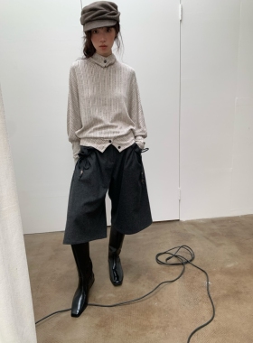 dorydory 2025年秋冬新款半高领条纹针织长袖修身显瘦上衣女