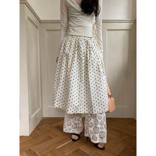 dorydory波点半身裙长裙白色a字裙包臀裙梨型身材遮胯
