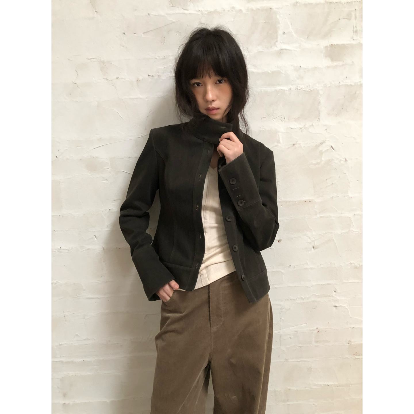 dorydory 立领正肩收腰外套2026春新款复古绿显瘦收腰短外套女,女装/女士精品,短外套,淘宝优惠券,粉丝福利购,淘宝优惠卷