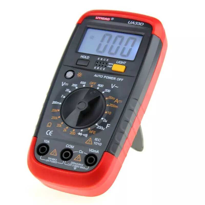 优仪高UA33D掌上型数字防烧万用表电容蜂鸣背光高精度迷你数显表