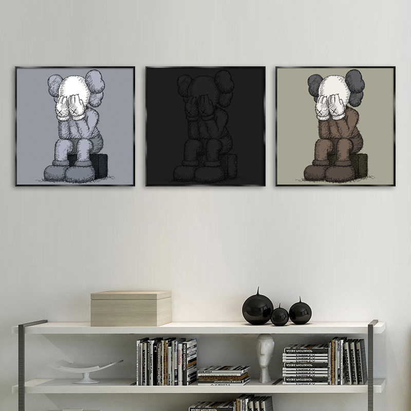 免打孔潮流创意卡通沙发背景墙壁画客厅卧室海报装饰画挂画波普风