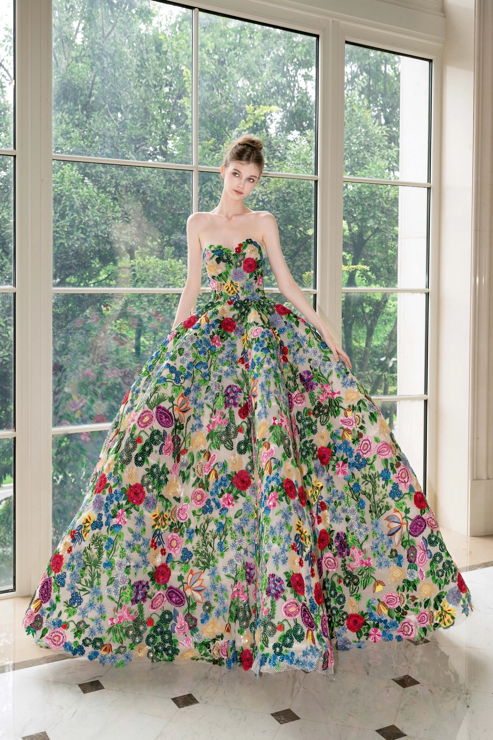 户外草坪旅拍高级感秋冬仙女裙