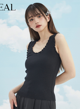 it'real瑞尔夏新款花边吊带背心女针织内搭打底衫上衣女