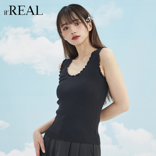花边吊带背心it'real打底衫