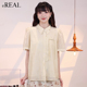 女轻薄衬衣小众上衣女 复古蝴蝶领衬衫 real瑞尔夏新款 法式