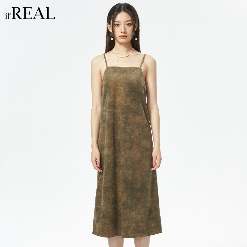 it'real瑞尔秋新款复古扎染吊带裙内搭裙小众设计连衣裙女,女装/女士精品,连衣裙,淘宝优惠券,粉丝福利购,淘宝优惠卷