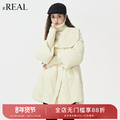 高领保暖羽绒服女 两件式 real瑞尔25年冬季 新款