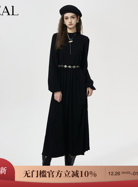 it'real瑞尔25年冬季新款复古法式垂感气质连衣裙女